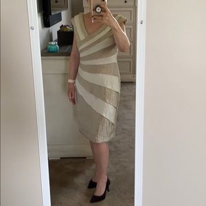 FORMAL DRESS!!!  London Style formal gold and tan dress